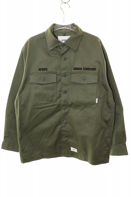 ダブルタップス WTAPS BUDS LS SHIRT COTTON TWILL OLIVE DRAB SIZE 1 