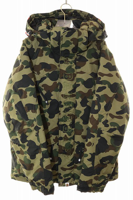 BAPE ape a bathing ape迷彩シャークフード ダウンジャケット A Bathing Ape シャークフード ダウンジャケット M