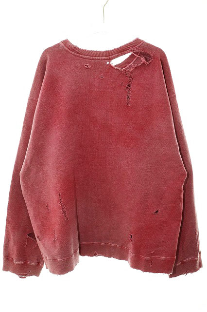 アンセルム ANCELLM CRASH UNEVEN OVER SWEAT SHIRT RED 1 ANC-CT65 