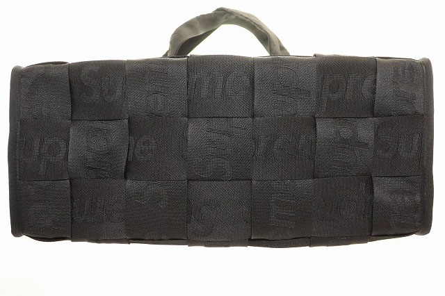 シュプリーム SUPREME 23SS WOVEN LARGE TOTE BLACK ウーブン ラージ トート バッグ ブラック 【ブランド古着ベクトル】【中古】☆AA★▲260606 メンズ