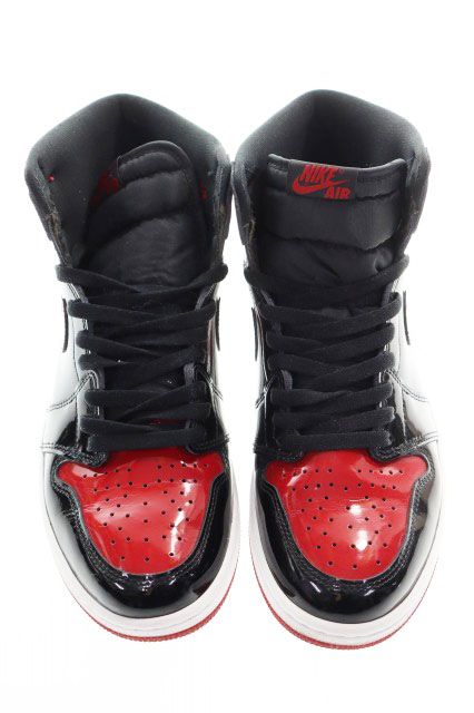ナイキ NIKE AIR JORDAN 1 RETRO HIGH OG PATENT BRED 28cm 555088-063 AJ1 エア ジョーダン レトロ ハイ オリジナル パテント ブレッド スニーカー 赤 黒 【ブランド古着ベクトル】【中古】▲■260609 メンズ