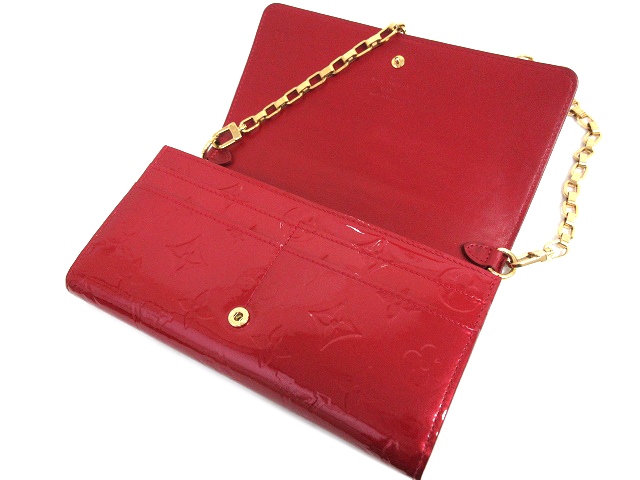 ヴィトン ヴェルニ ポルトフォイユ・サラ M90206 チェーンウォレット LOUIS VUITTON - ヴィトン ヴェルニ ポルトフォイユ・サラ