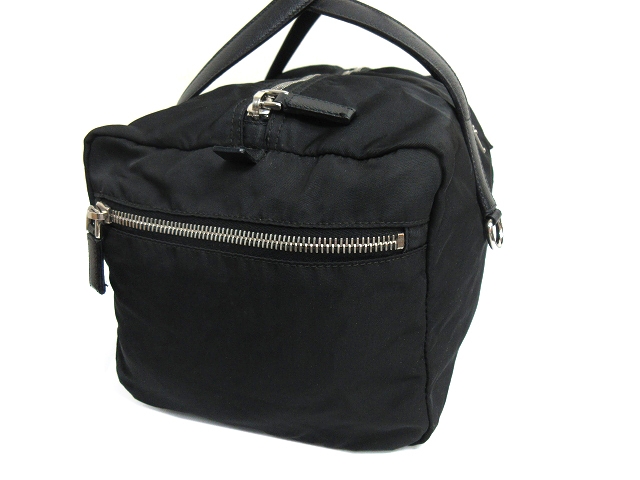 プラダ PRADA ナイロン ハンド バッグ ミニボストン 黒 BR2509