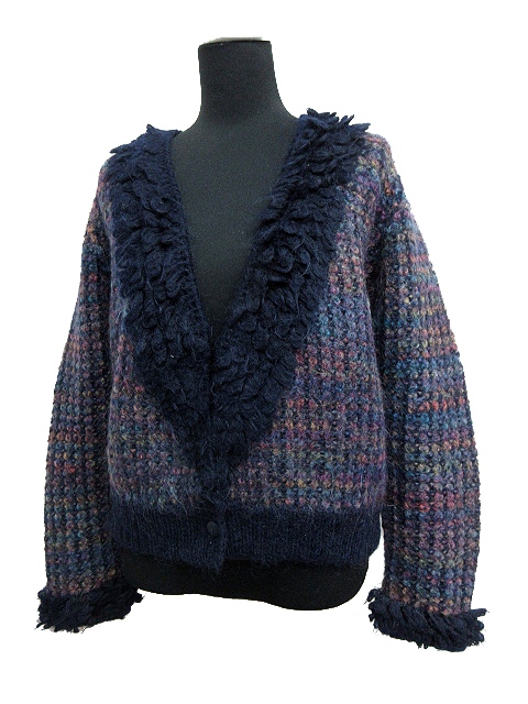 美品 Vanknicole バンニコル ディープvネック フリル ストライプ