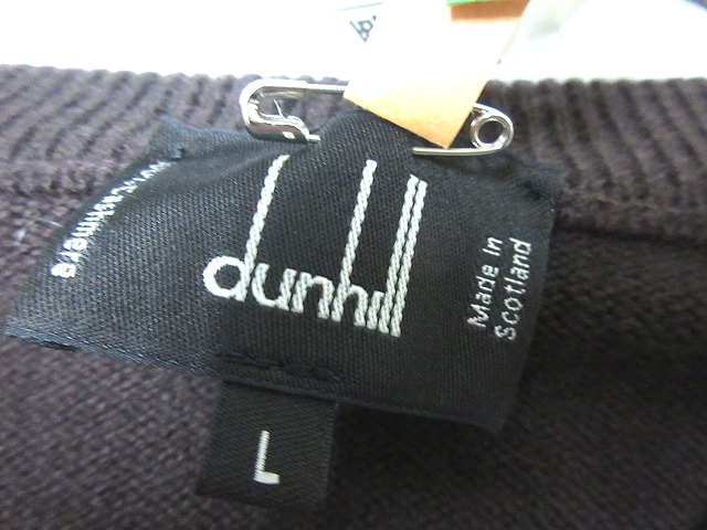 美品 ダンヒル dunhill アーガイル カシミヤ 100％ Vネック セーター L