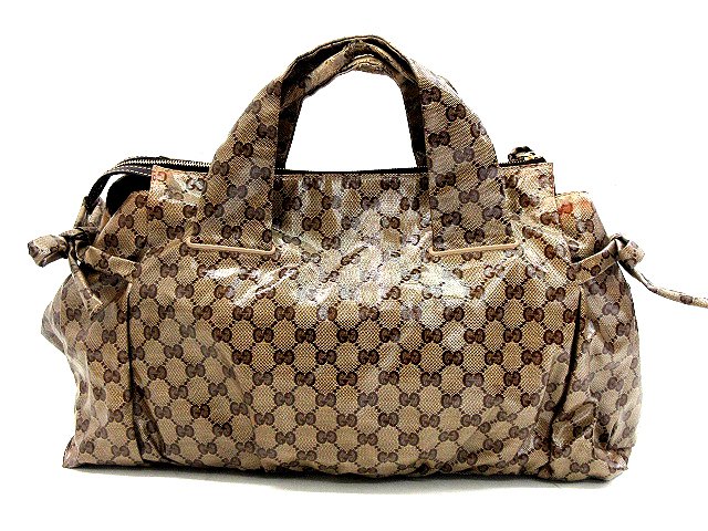 グッチ GUCCI クリスタルGG ヒステリア ハンド バッグ PVC レザー  
