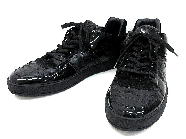 ルイヴィトン Louis Vuitton エースライン パイソン レザー スニーカー スパンコール グリッター シューズ 12ss 黒 ブラック サイズ 7 1 2 26 5ｃｍ 靴 くつ Ibs メンズ 042 ベクトルパーク