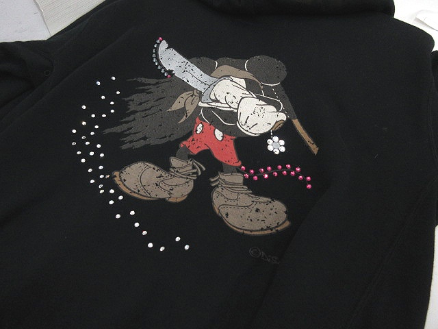 ロエン Roen × Disney パイレーツ ミッキー パーカー ジップアップ 黒 