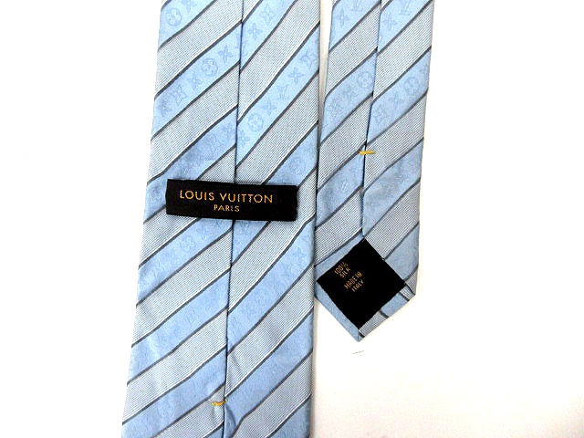 ルイヴィトン LOUIS VUITTON ネクタイ モノグラム 総柄 ストライプ  