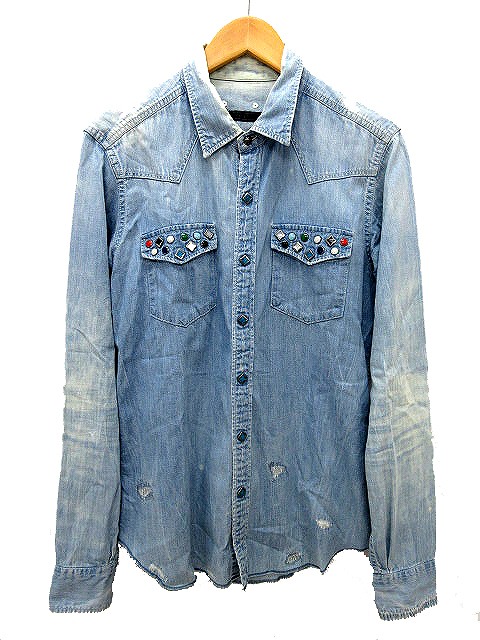 ソフネット SOPHNET. デニム シャツ 長袖 SOPH-130010 スタッズ  