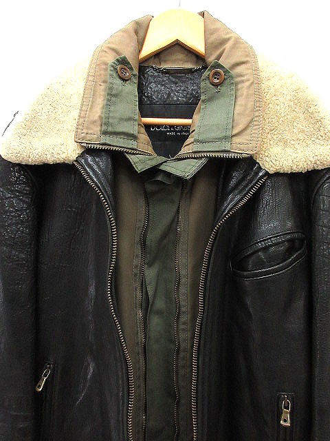 ドルチェ&ガッバーナ ドルガバ DOLCE&GABBANA レザー ジャケット 