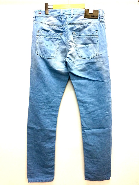 ディーゼル Diesel デニム パンツ Krayver ユーズド加工 ペイント加工 リネン コットン混 サイズ W32 ジーンズ ジーパン Gパン サンプル 5ポケット ジッパーフライ Wash0818v 青 ブルー メンズ 042 ベクトルパーク
