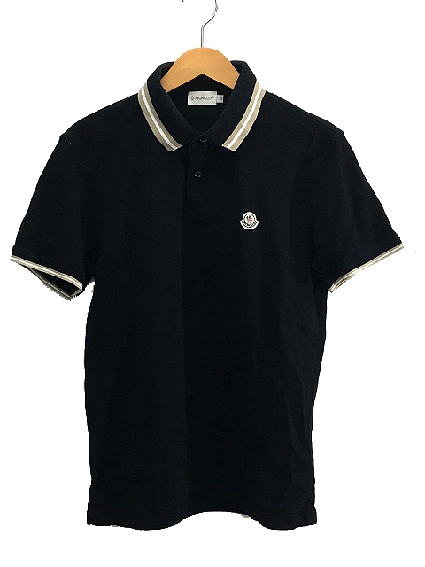 モンクレール MONCLER ポロシャツ 半袖 ブラック 　サイズ M MONCLER モンクレール 半袖 ポロシャツ メンズ ワンポイント