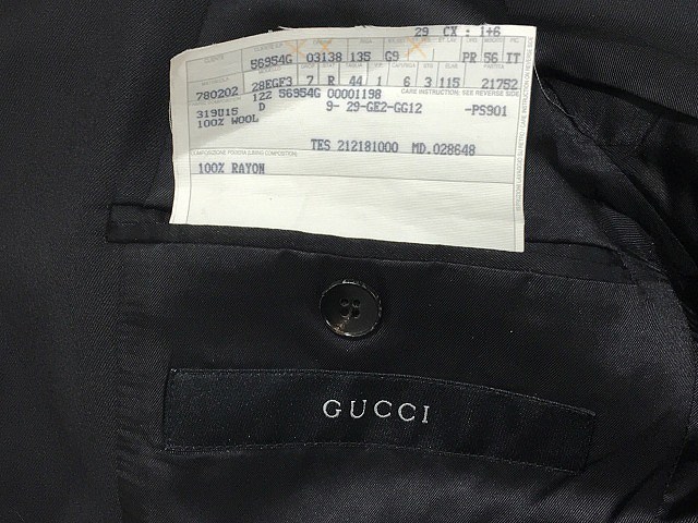 グッチ GUCCI セットアップ パンツ スーツ ウール 黒 ブラック サイズ 