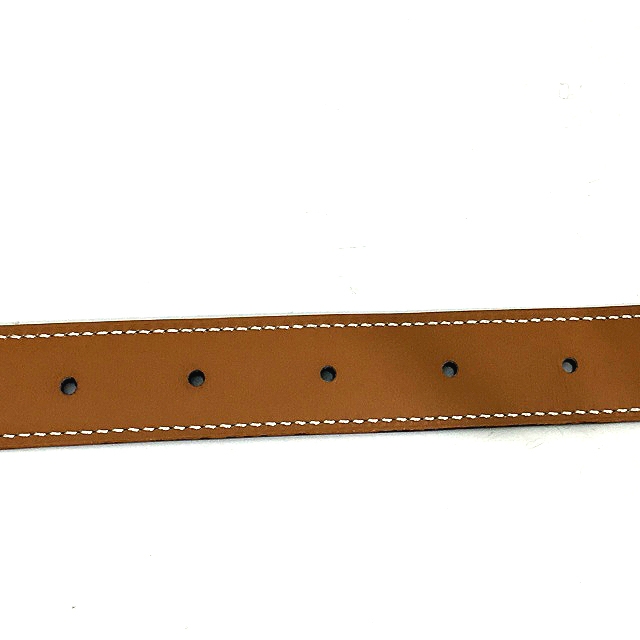 エルメス HERMES レザー ベルト 黒 茶 GPバックル 革 ○Z サイズ