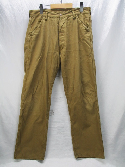 エヴィス EVISU ボタンフライ チノパン パンツ ベージュ系 34インチ