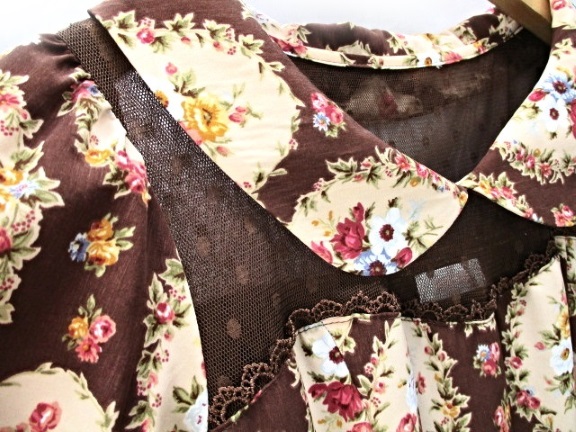 リズリサ LIZ LISA ドット柄チュール切り替え 花柄ミニワンピース  