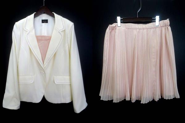 シュクレ SUCRE スーツ 上下セットアップ 19号 アイボリー