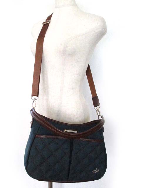 美品 クロコダイル ショルダーバッグ 2way ネイビー クロコダイル CROCODILE 2WAY ハンド ショルダー バッグ 紺