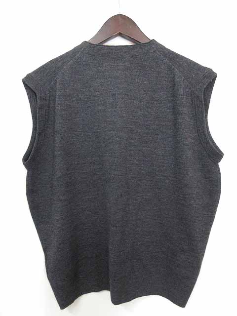 ジョンスメドレー JOHN SMEDLEY ベスト ニット M ダークグレー ウール 
