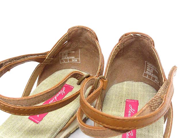 ホーキンス Hawkins Sport スポーツ サンダル L 24cm 茶 ブラウン 三つ編み コード フラット Hw レディース 048 ベクトルパーク