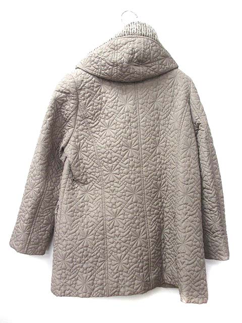 VORNEHME DAME コート M ベージュ ウール混 長袖 中綿 ニット 切替 Ω 