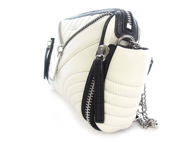 ディーゼル DIESEL ショルダー バッグ 白 ホワイト レザー ステッチ 