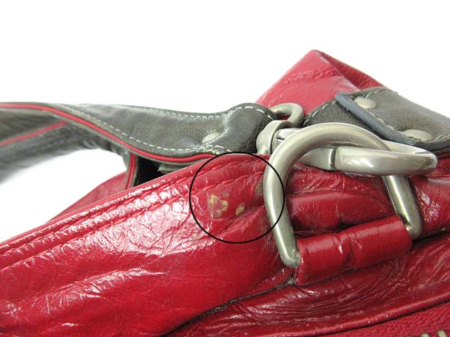 美品Chloeクロエレザー 赤 ハンドバッグ ジッパー付きショルダー Chloe赤レザー ハンドバッグ ジッパー付き シーバイクロエ SEE BY