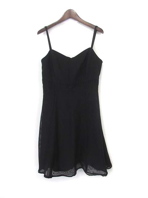 Avoir キャミソール ワンピース 黒 ブラック ポリエステル ミニ 無地 シンプル フレア 切替 レディース 048 ベクトルパーク