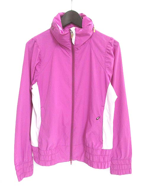 アシックス Asics ジャケット M ピンク 長袖 ロゴ 刺繍 ジップアップ スポーツウェア ジャージ レディース 048 ベクトルパーク