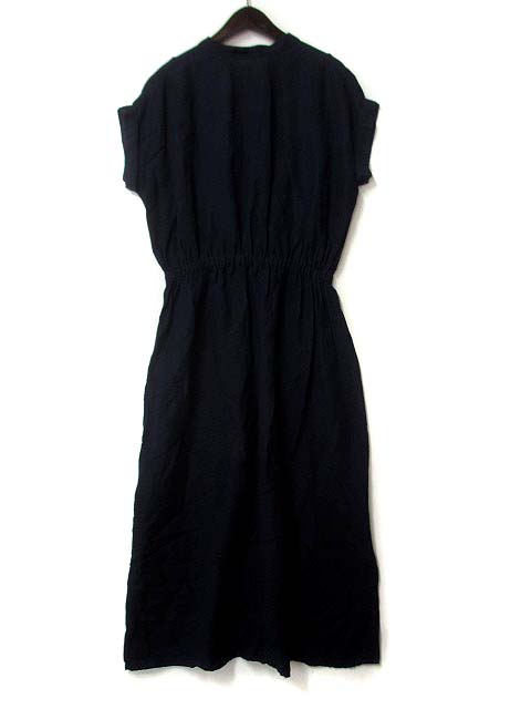 スピック スパン Spick Span 抜け襟 シャツ ワンピース 36 S 紺 ネイビー リネン レディース 048 ベクトルパーク