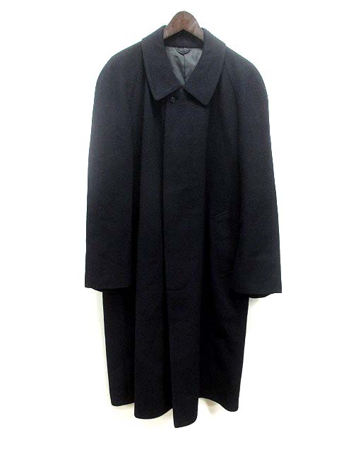 ランバン LANVIN コート 紺 ネイビー ウール混 長袖 無地 ロング 