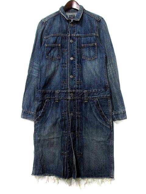 チャオパニック Ciaopanic デニム コート ジャケット S インディゴ コットン ロング カットオフ レディース 048 ベクトルパーク