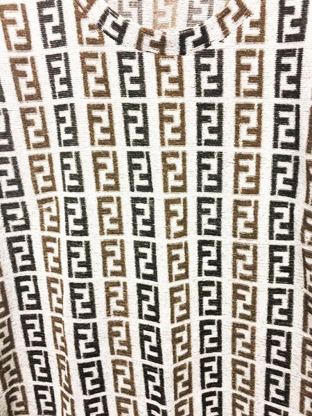 ☆未使用☆FENDI ノースリーブワンピース 総柄 パイル生地 フェンディ FENDI パイル地 ノースリーブワンピース ズッカ柄 茶