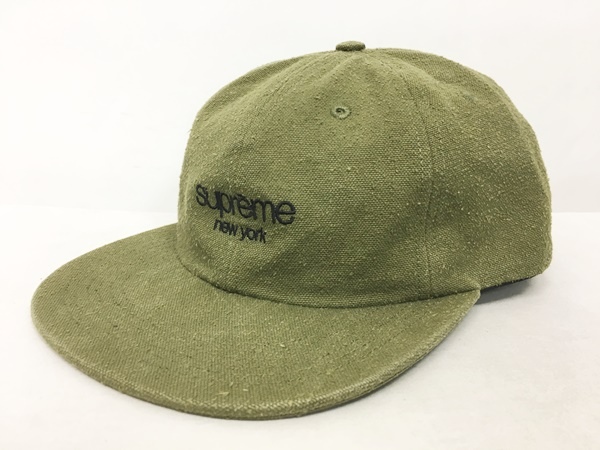 シュプリーム SUPREME 18AW Napped Canvas Classic Logo 6-Panel Cap 