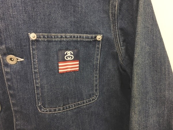 Stussyブラックデニム カバーオール ステューシー STUSSY カバーオール デニムジャケット ワーク