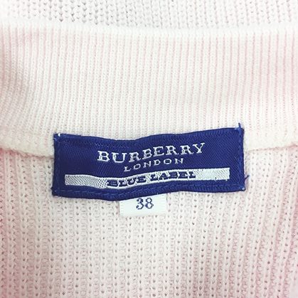 バーバリーブルーレーベル　ノースリーブニット M ベージュと濃いピンク 中古・古着通販】BURBERRY BLUE LABEL (バーバリーロンドン