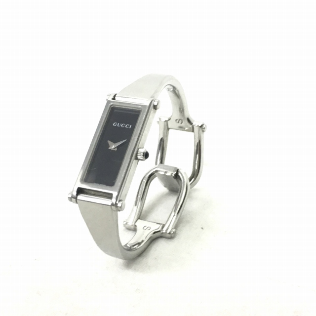 グッチ Gucci バングルウォッチ レディース腕時計 Ss クォーツ 黒 銀 ブラック シルバー 1500l 0712 レディース 049 ベクトルパーク
