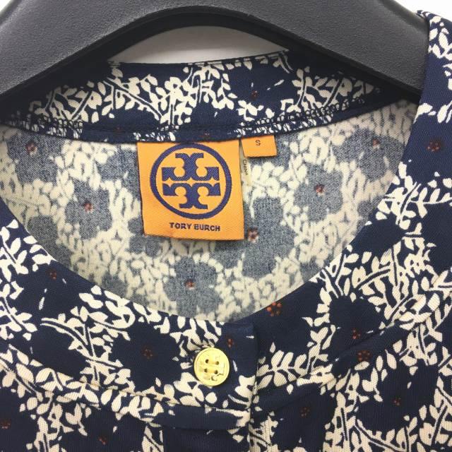トリーバーチ Tory Burch ワンピース シルク 花柄 リボン ベルト 長袖 紺 ベージュ 赤 S Ibs26 0815 レディース 049 ベクトルパーク