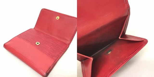 ルイ・ヴィトン 二つ折り財布 黒/赤 Louis Vuitton 二つ折り財布 黒/赤 - メルカリ
