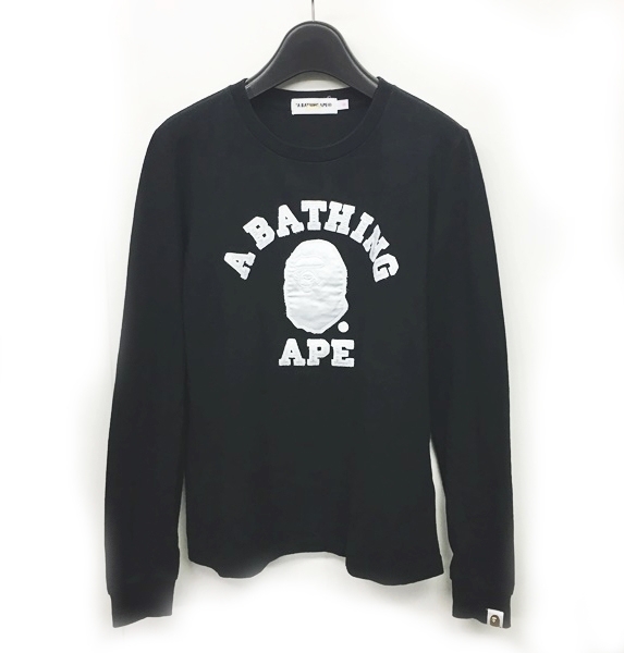 A BATHING APE アベイシング エイプ ロンT ロゴ 黒 A BATHING APE アベイシングエイプ ABC CAMO BAPE 88 L/S Tee