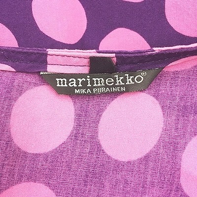 マリメッコ Marimekko ドット柄ワンピース 水玉柄 長袖 紫 36 1106 レディース 049 ベクトルパーク