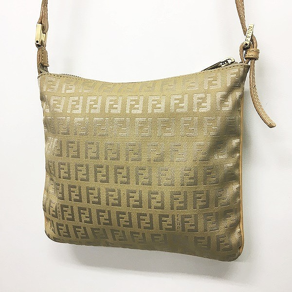 フェンディ FENDI ズッカ柄 サコッシュ ミニショルダーバッグ ベージュ 