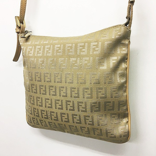 フェンディ FENDI ズッカ柄 サコッシュ ミニショルダーバッグ ベージュ 