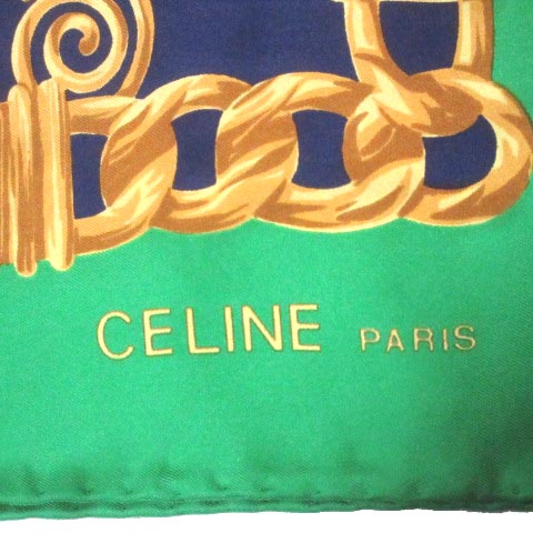 セリーヌ CELINE スカーフ レディース シルク チェーン柄 大判