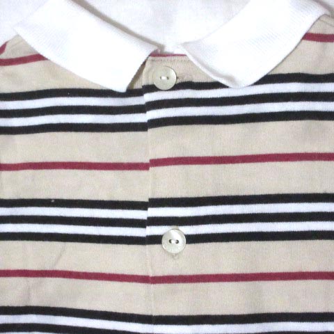 バーバリー ロンドン Burberry London ワンピース キッズ 女の子 ベビー 90 子供服 ボーダー ベージュ ワンポイント コットン X キッズ 049 ベクトルパーク