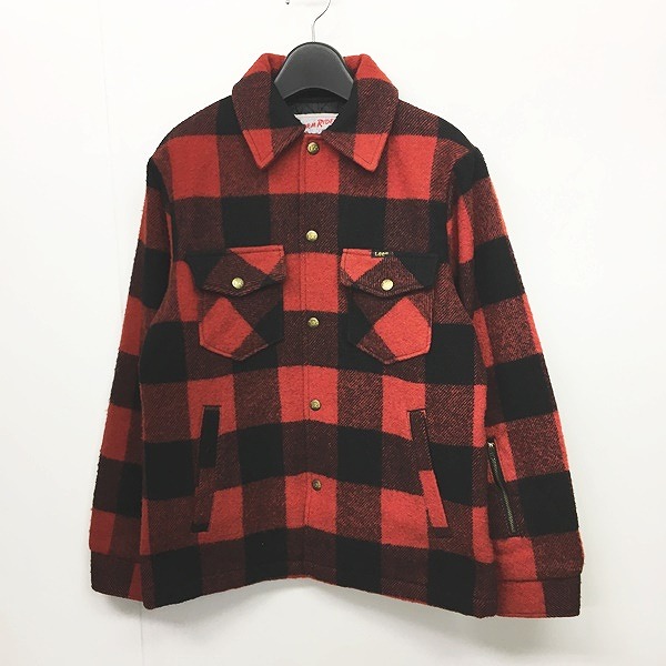 ソフネット Sophnet リー Lee コラボ 別注 ブロックチェック柄 Cpoジャケット 中綿ジャケット 赤 黒 ブラック レッド S Ibs44 0107 メンズ 049 901912300097 ベクトルパーク