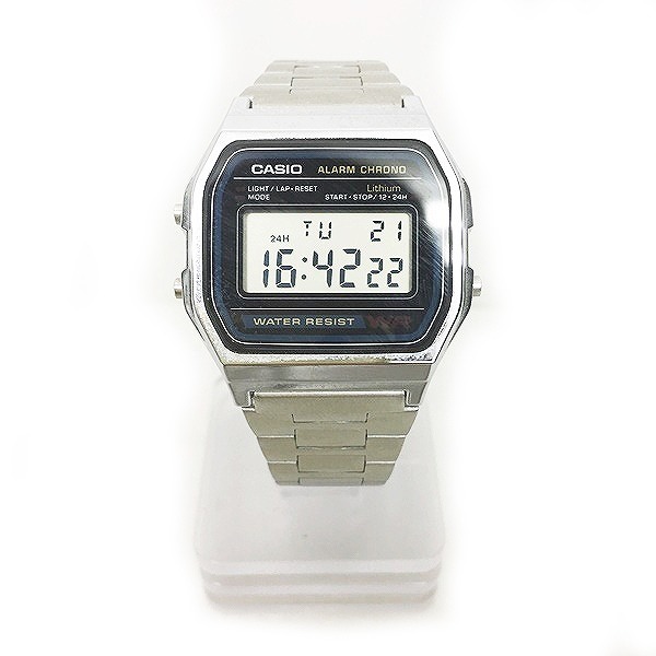 ダミューCASIO デジタル腕時計 シルバー/ブラック CASIO - カシオ デジタル腕時計 未使用品 シンプルブラック