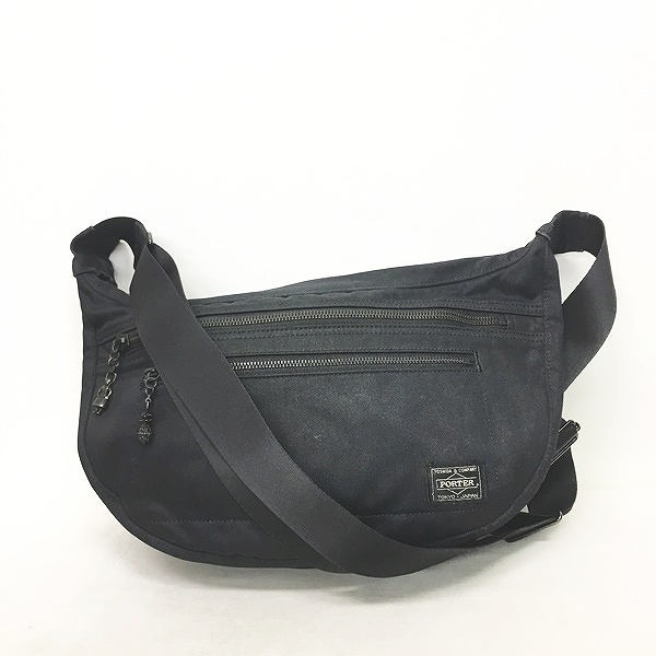 ポーター PORTER ALOHA アロハ柄 ボディバッグ ショルダーバッグ 紺  