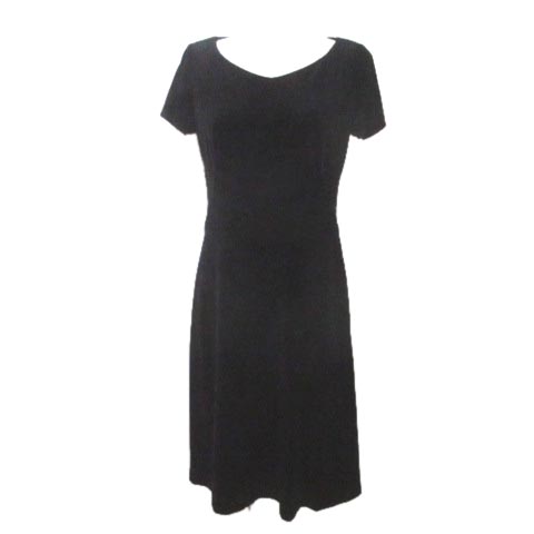 シビラ Sybilla ベロア ワンピース ひざ丈 半袖 黒 ブラック L X レディース 049 ベクトルパーク